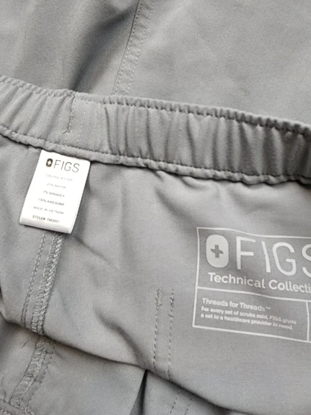 Figs Orange Scrub Pants Large Medical Workwear Drawstring Pockets Grey Loose USA